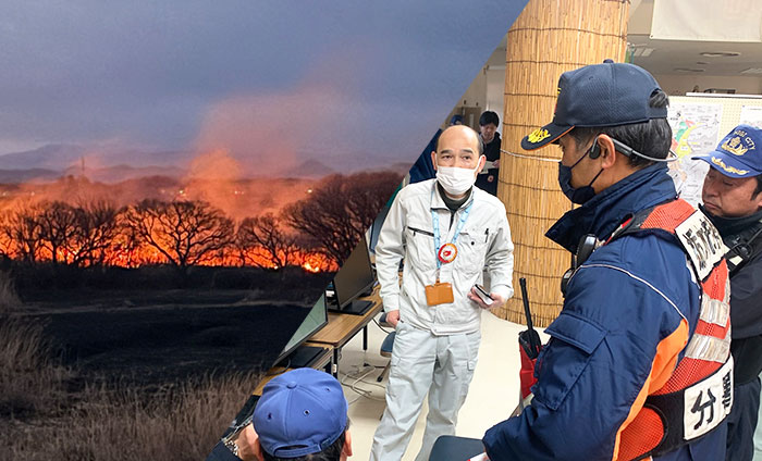 渡良瀬遊水地ヨシ焼き連絡会の事例画像